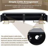 ON-TREND Modern TV Stand Metal Legs and Gold Handles for TVs Up to 80'', Media Console Table WF325614AAB