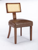 ZUN Heng Ming T back imitation rattan dining chair, PU cushion with adjustable foot cushion, suitable W212132039