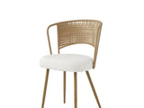 Wicker dining chairs - 4-piece set - Farmhouse soft padded cane back kitchen chair with sponge W3590P453802