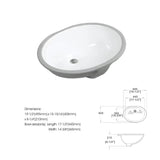 White Oval Undermount Bathroom Sink With Overflow W122549614