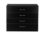 4-Drawer Particleboard Drawer Cabinet with Textured Melamine Finish 25.98*12.99*28.74in Black 26794048
