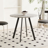 Modern minimalist circular dining table, gray cement texture, suitable for restaurants, kitchens, W1727P251172