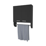 ZUN Goodyear Medicine Cabinet in Melamine With a Towel Bar, Black B128P237153