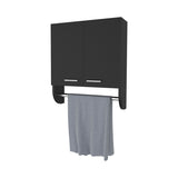 Goodyear Medicine Cabinet in Melamine With a Towel Bar, Black B128P237153