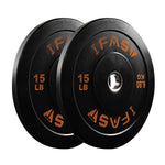 ZUN Weight Plates, Rubber Bumper Plates, 2 Inch Steel Insert 15lb Bundle Options Available for Home Gym 01039735