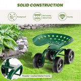 360&deg Garden Rolling Workseat with Swivel Seat and Adjustable Height 95861323