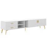 ZUN Modern TV Stand with 5 Champagne legs - Durable, stylish, spacious, versatile storage TVS up to 77" 86515494