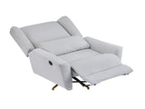 Power Recliner Chair Swivel,Upholstered 360&deg Swivel Recliner with gold 5 star base-light grey N771P298185D
