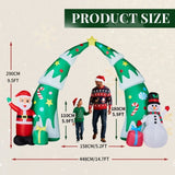 15FT Lighted Christmas Inflatable Archway, Inflatable Christmas Tree Arch with Santa and Snowman, 68584442
