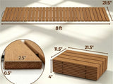 8 FT HDPE Folding Garden Walkway, Weather Resistant Outdoor Decorative Pathway with Metal Wire 13425844