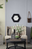 18.5" x 18.5" Hexagon Mirror with Solid Wood Frame, Wall Decor for Living Room Bathroom Hallway, W2078133976