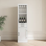 ZUN White color modular wine bar cabinet Buffet Cabinet with Hutch for Dining Room W331P195808