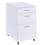 ZUN White High Gloss File Cabinet with 3 Drawers B062P185691