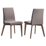 Grey and Natural Walnut Upholstered Side Chairs B062P145493