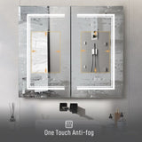 LED Bathroom Wall Cabinet, Double Door Bathroom Mirror Cabinet, white 80523625