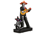 7.3ft Ghostly Musician with Dog, 6 LEDs, Black, White, Orange, Halloween Inflatable Decoration, 00766861