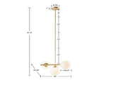 3-Light Chandelier with Frosted Glass Globe Bulbs B03596565