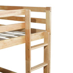 ZUN Solid Wooden, Solid Rubber Wooden Twin over Twin Loft Bed with Ladder, with Bed Platform of W504P191673