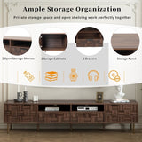 Mid Century TV Stand 2 Drawers, Media Console Table for TVs up to 85'', Entertainment Center N710P193724Q