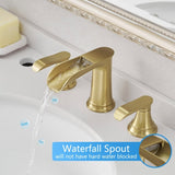 Bathroom Faucets for Sink 3 Hole Nickel Gold 8 inch Widespread Bathroom Sink Faucet with Pop Up W1932P182995