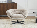 Modern Chenille Chair, 360&deg Swivel Club Chair/Accent Chair with Removable Cushion, Round N817P207777K