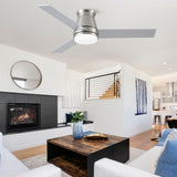 48" Bruched Nickel Lowe Profile Ceiling Fan with Light W1367P247066