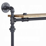 4 Tier Wall Shelf with Metal Tube, Oak and Sandy Black B016P324181