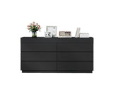Black embossed P2 12mm particleboard with melamine veneer, 120*40*85.5cm, six-drawer cabinet with 03058306