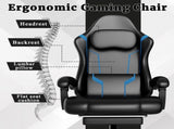 Ergonomic Gaming Chair, Video Game Chair with Pocket Spring Cushion and Footrest, Height Adjustable 41674895