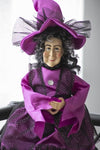 ZUN Set of 3 19"H Halloween Witch Decor, Purple/Orange/Black W2078P235723