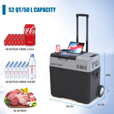 52Qt Car Freezer Portable Refrigerator with APP Control and 6'' off-road wheels, 12V,45W Cooler W2089P187503