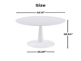 Round Tulip Dining Table for 2-4 Persons, 42. Inch Kitchen Table with Sturdy Golden Metal Pedestal W3766P456439