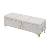 Elegant Upholstered Storage Ottoman,Storage Bench with Metal Legs for Bedroom,Living Room,Fully N733P207788A