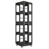 4-Tier All-Steel Rotating Bookshelf with 360&deg Wheels, Large Size Sturdy & Spacious Book Rack, New 60855913