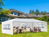 10'x20' Outdoor Party Tent with 6 Removable Sidewalls, Waterproof Canopy Patio Wedding Gazebo, White 40291651
