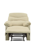 ZUN Beige Recliner with Pillow Top Armrest B062P215431