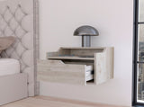 Light Gray Dual-Shelf Display Nightstand B062P175142