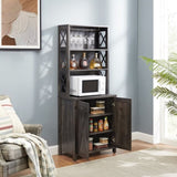 ZUN Wine Bar Cabinet with for Wine Glass Rack, Wood Frame Side Home Source Bar Cabinet and Hollow out W1758P210360