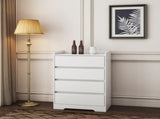4 Drawer Dresser, Chest of Drawers Without Handle, White Dresser for Bedroom 100% Waterproof, Modern W132166400