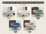 Modern Chenille Chair, 360&deg Swivel Club Chair/Accent Chair with Removable Cushion, Round N817P207777G