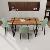 59" MDF natural wood table and modern chair 4-piece set, medieval wooden kitchen 98561928