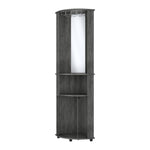 ZUN Jared Smokey Oak 3-Tier Shelf Bar Cabinet B062P175172