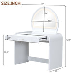 ZUN 39" Makeup Vanity Table with Mirror Touch Screen Lighted Mirror, Dressing Table with Drawer for 20663310