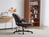 Criss Cross Legged Office Chair with Flip-Up Back Built-In Dynamic Airbag Lumbar Support, Wide Seat 48799744