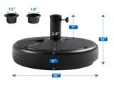 22L Water/ Sand Filled Outdoor Umbrella Base for Patio Lawn Garden, Black 48099074