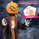 5.6 Feet Halloween Decoration Animated Standing Pumpkin Scarecrow 68708427