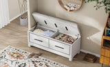 TREXM Shoe Bench with Removable Cushion, Entryway Bench with Hidden Storage for Living Room, N715P233804K