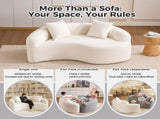 LY-042 S-Curved Chenille Sectional Sofa Dual-Depth , White, No Assembly, Compact for W2231P329713
