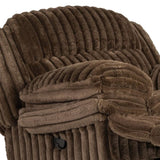 Manual Glider Recliner Fur-Like Corduroy in Chocolate B089P296896