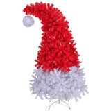 ZUN 6 FT Santa Hat Style Pre-lit Christmas Tree, Hinged Artificial Xmas Tree Pine Tree with 300 Lights, 25865681